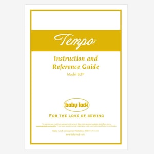 Baby Lock Tempo BLTP Serger Instruction Manual Instant Download