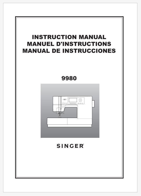 Singer 9980 Quantum Stylist Operation Instruction Manual PDF