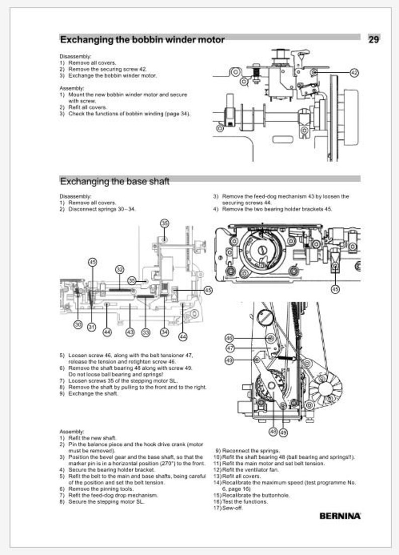 Manuale di riparazione e regolazione della macchina per cucire Bernina Activa 145 PDF Download istantaneo immagine 8