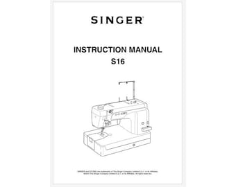 Singer Studio S16 Operator's Instruction Manual PDF Download