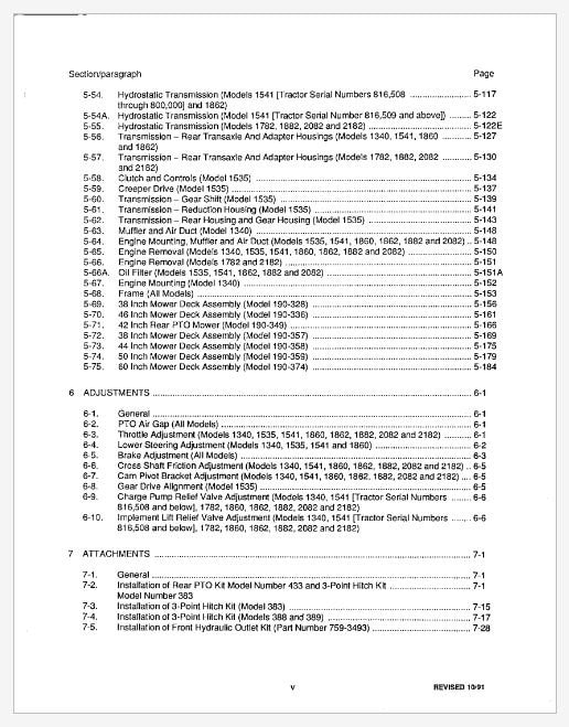 Cub Cadet 1535 and 1541 Lawn Tractor Super Lawn Tractor Service Manual