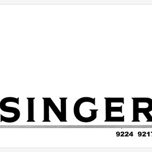 Singer 9217 and 9224 Instruction Manual Owner&#39;s Manual