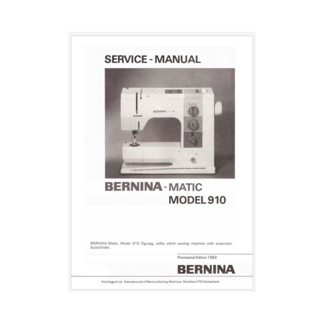 Bernina Matic 910 Electronic Service Manual PDF Instant Download - Etsy