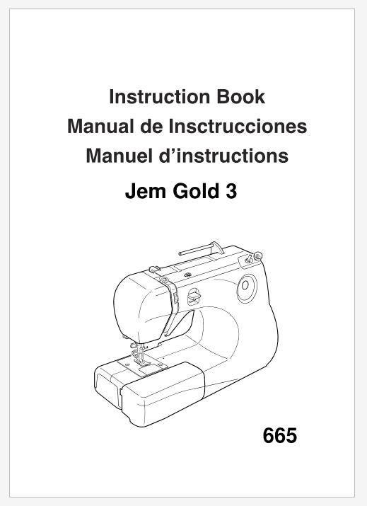 Janome Jem Gold 3 Model 665 Operation Instruction Manual PDF