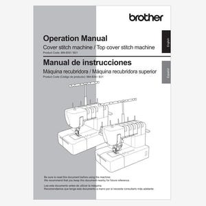 Brother CV3440 Cover Stitch and CV3550 Operation Instruction Manual Instant Download