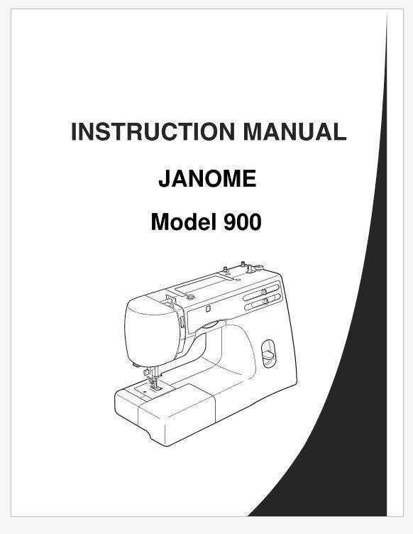 Janome Model 900 Operation Instruction Manual PDF Instant Download