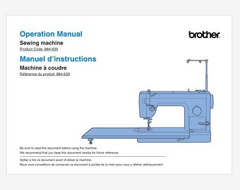 Brother Designio DZ1500F or 884-639 Operation Instruction Manual Instant Download