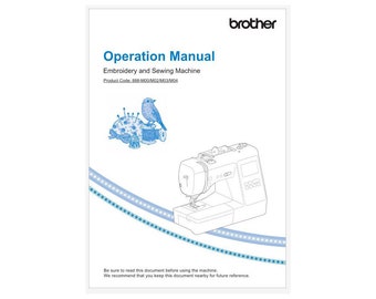 Brother Innov-Is NS1750D 888-M00 888-M02 888-M03 888-M04 Embroidery Sewing Machine Instruction Manual Instant Download