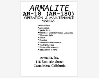 Armalite AR-18 AR180 Operation Instruction Manual and Maintenance Manual Instant Download