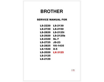 Brother LS2125、LS2125B、LS2125i、LS2725、LS2825 サービス マニュアルの即時ダウンロード