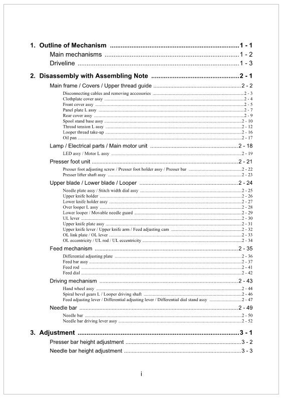 Brother 1034DX, 2104D, 2104DV, 2504D Serger Service Manual and Parts
