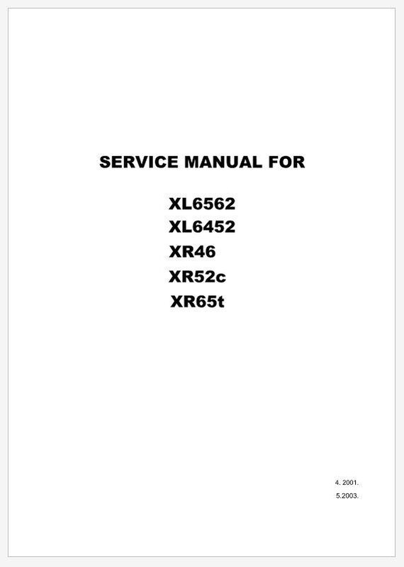 Brother XL6562, XL6452, XR46, XR52C, XR65T Service Manual Instant