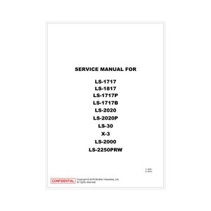Brother LS30 Electric Sewing Machine Adjustment and Service Manual Instant Download