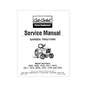 Cub Cadet 1050 Lawn Tractor Mower Service Manual with Diagrams Instant Download