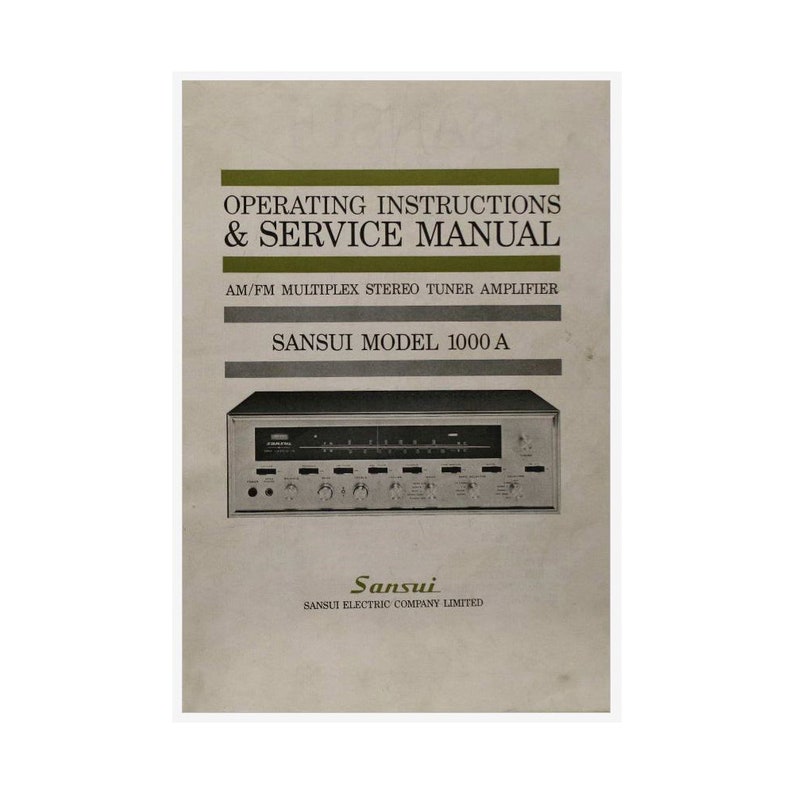 Sansui 1000A Stereo Tuner Amplifier Instruction Manual Instant Download ...