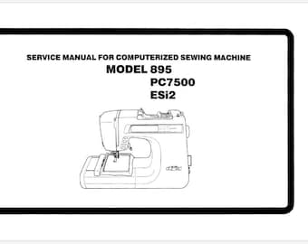 Manuale di servizio Brother modello 895, PC7500 E ESi2 con diagrammi Download istantaneo