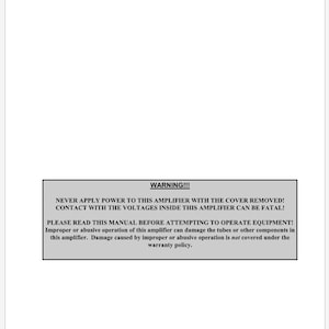 Ameritron AL-80B Operation Instruction Manual Instant Download