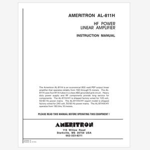 Ameritron AL-811H Operation Instruction Manual Instant Download