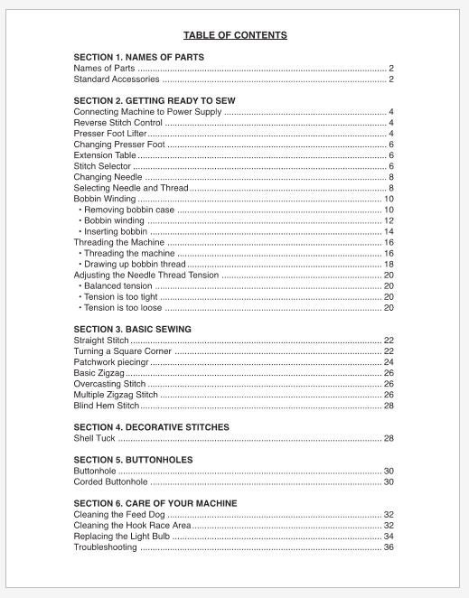 Janome 3128 Sewing Machine Instruction Manual PDF Instant Download Etsy