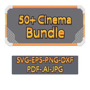 Kino Film Film SVG Bundle - Silhouetten, Logos, Clipart, Schnitt Dateien | EPS, PNG | CriCut | 50+ transparente Vektordatei