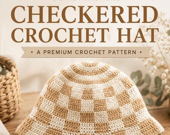 Modern Checkered Crochet Hat Pattern PDF | Crochet Bell Hat | Cloche Hat Pattern | Beginner Friendly | Instant Download