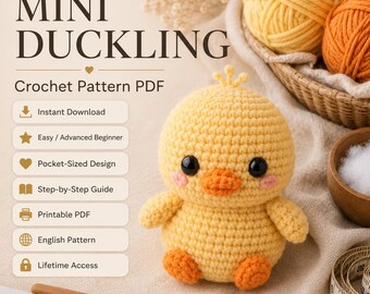 Mini Duck Crochet Pattern PDF | Cute Duckling Amigurumi Pattern | Beginner Crochet Plush Tutorial | Pocket Duck | Instant Download