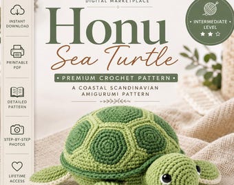 Sea Turtle Crochet Pattern PDF | Amigurumi Turtle Pattern | Beginner Crochet Plush | Cute Turtle Toy | Instant Digital Download