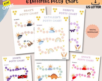 Editable Potty Chart | Potty Training Chart | Custom Sticker Chart | Potty Training Printable | Reward Chart | Download | Montessori Chart