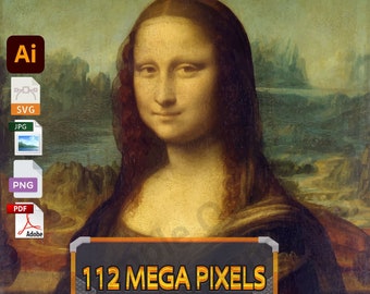 112 MP Digitale Mona Lisa Leonardo Da Vinci Home Wand Dekor Leinwand Kunst Da Vinci Gemälde Sofort Download