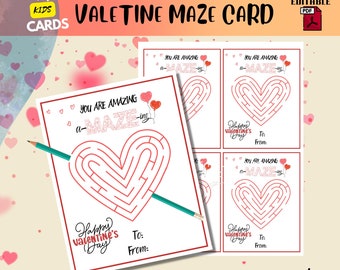 You're Amazing Valentine|Valentine's Day Maze Card|Valentine's Day Activities School | Valentines for kids|Pencil  Amazing Valentine|school