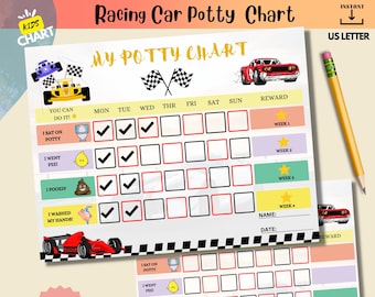 Editable Cars potty chart|Printable CARS POTTY Chart |Racing Cars Potty Chart|Kids Reward chart|cleaning schedule||Boys Behavior Chart |pdf