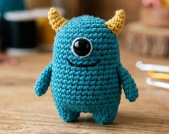 No Sew Chubby Monster Crochet Pattern | Cyclops Amigurumi PDF | Cute Monster Plushie Pattern | Kawaii Crochet Toy | Instant Download