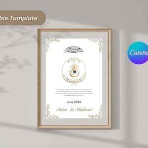 Bearbeitbares Canva Hajj Mubarak Rahmen Geschenk - 2024 Digitaler Download Elegantes Design für Geschenk maßgeschneiderte Hajj Mubarak Tamplate HM009O
