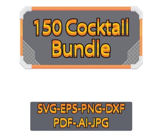 Cocktail SVG Bundle, 150 Cocktails Bundles Cricut SvG Files, Drinks Clip Art, Cocktail PNG Glass,  DxF, Cut File Ai Jpg EPS Silhouette