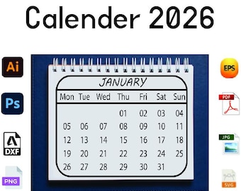 Minimalist 2026 Desk Calendar | Modern Office Planner (Digital Download)