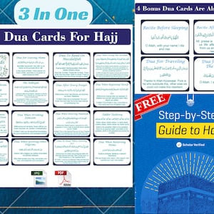 Hadj-duakaarten Digitale download met bonus 4 Masnoon Dua en aanvullende complete gids Hoe de hadj te verrichten