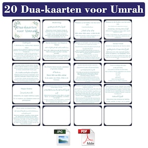 Nederlandse Dutch Umrah Dua Kaart A4 Pagina / Flashcard Arabisch naar Nederlands Afdrukbare PDF / Direct downloadenUmrah Flashcards Digitaa
