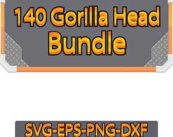 Gorilla Head SVG Bundle | Animal Clipart | Wildlife Cut Files | Eps, Ppg | Illustration CriCut | Instant Download | Transparent Files |