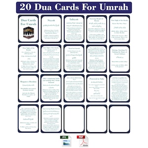 Tarjetas Dua Umrah Vertical A4 Página / Tarjeta Flash Árabe Inglés / PDF Imprimible / / Descarga Instantánea / Tarjetas Flash Umrah Digitales /