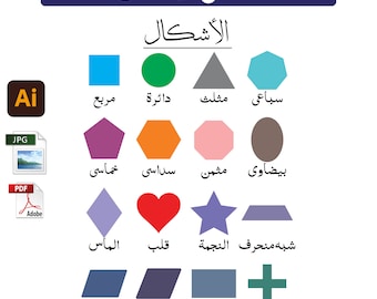 Colorful Shapes Poster, Educational Toddler Print (PDF, JPG, AI Files)