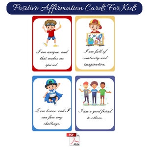 Affermazioni positive per bambini Schede PDF stampabili
