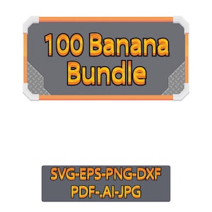 Banane SVG Bundle | Obst-Silhouetten und Clipart | Cricut und Cameo Designs | PNG Vektor-EPS Dxf | Tropisches Logo und Printelemente