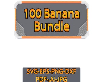 Banana SVG Bundle | Fruit Silhouettes and Clipart | Cricut and Cameo Designs | PNG Vector EPS Dxf | Tropical Logo and Print Elements