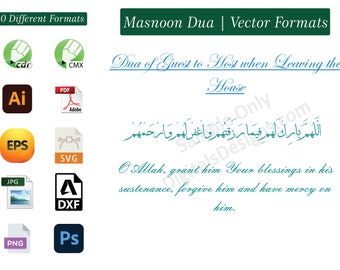 Dua When Leaving the Residence of the Host Arabic and English Translation Printable