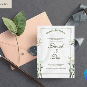 Bearbeitbare Canva Hochzeitseinladungskarten - Anpassbare Vorlagen für Ihren besonderen Tag WC003O