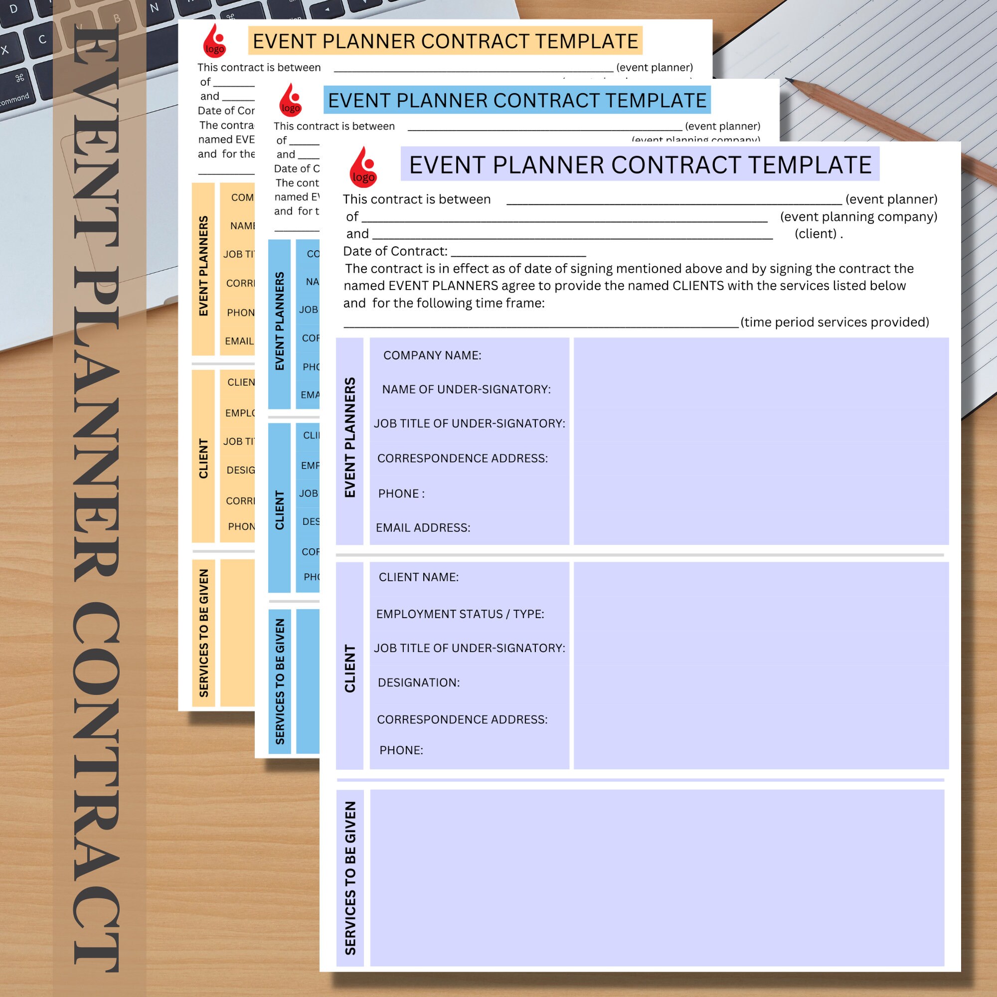 Event Planner Contract Template | Canva Agreement (digital) - Etsy