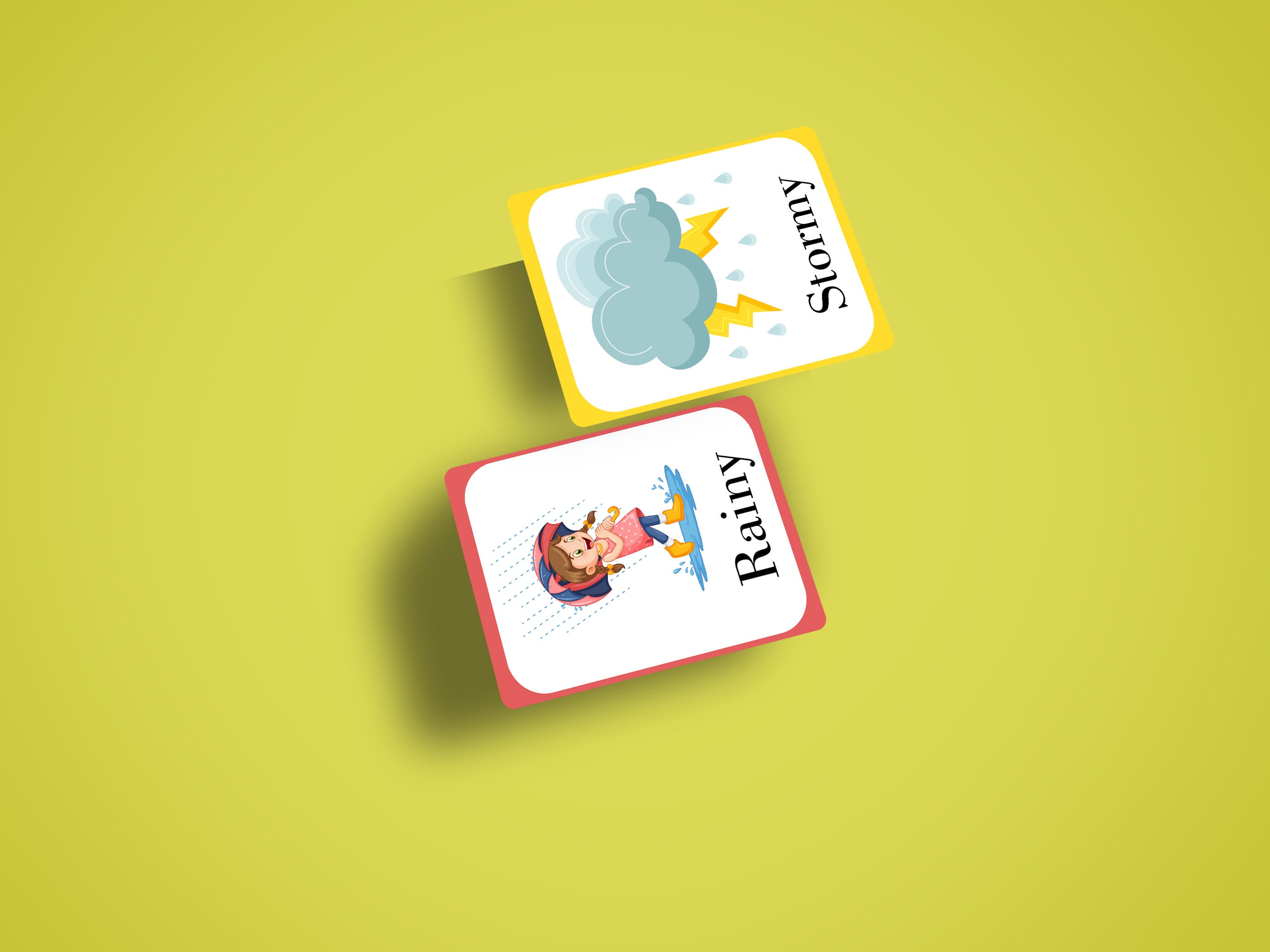 Weather Flashcards, Kids Learning Cards, Printable Educational Game ...