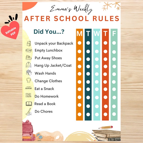 After school routine,Kids daily checklist, Kids morning routine, Routine chart,After school,kids checklist,Back to school,kids routine chart