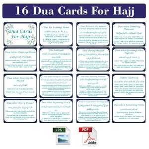 Hajj Dua Printables: Instant Download - 9 Zil Hajj Duas, Arafat Prayers, Pilgrim's Blessing