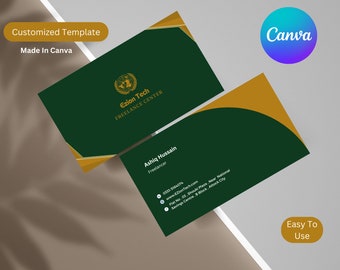 Editable Canva Visiting Card - Customizable Digital Business Card Template VC001O